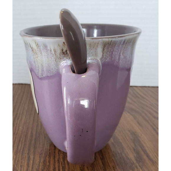 South Dakota Mt Rushmore Purple Souvenir Coffee Cup Tea Mug With Stir Spoon - Picture 5 of 8